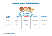 Menus 5 au 9 déc