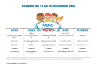 menus 12 au 16 déc