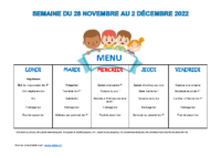 menus 28 nov 2 déc